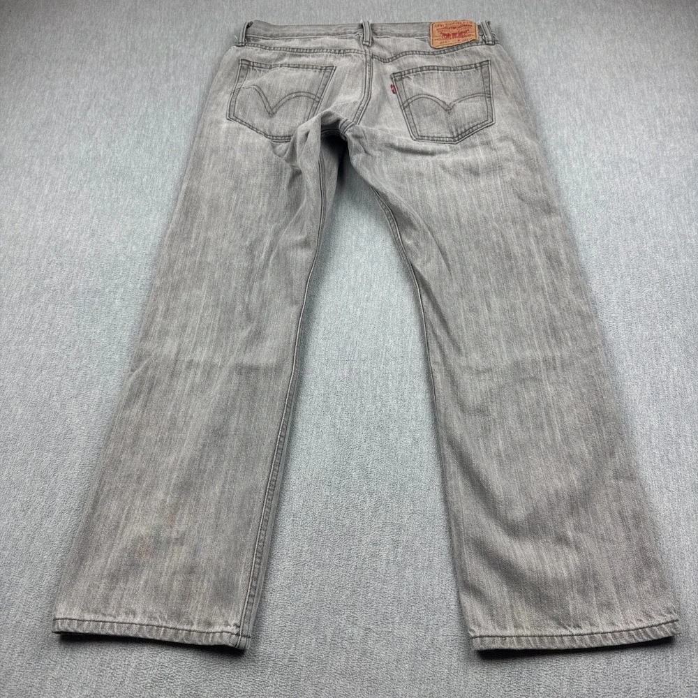 Levis 514 Jeans Men 34x30 Gray Slim Straight Fit Classic Pockets Stretch Zip Fly